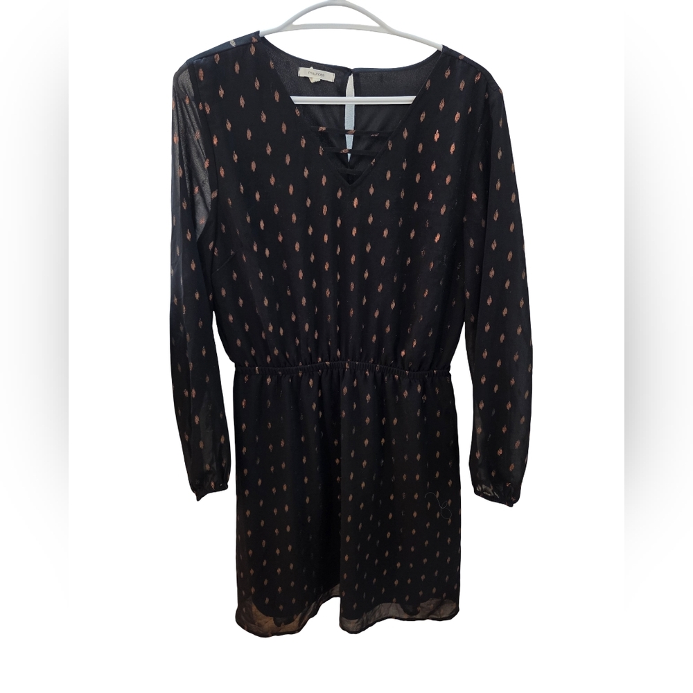 Maurices Black Dress with Gold Accents